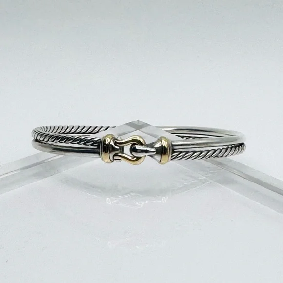 David Yurman Crossover Bracelet With 18k Gold - Picture 2 of 7